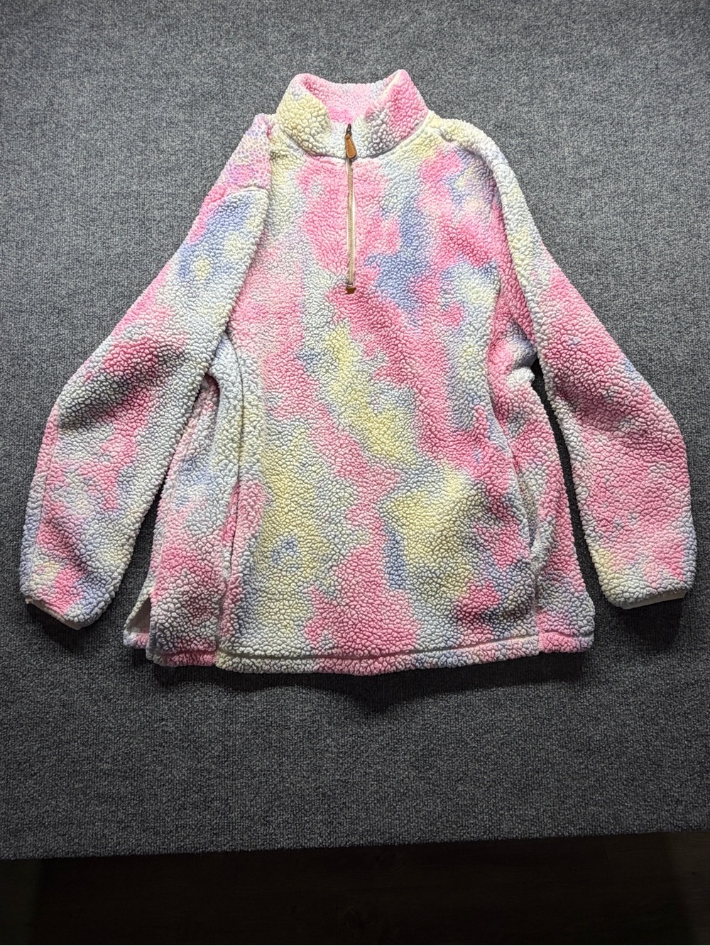 Katydid Pastel Tie-Dye Sherpa Half-Zip Pullover - Pink, Blue, Yellow